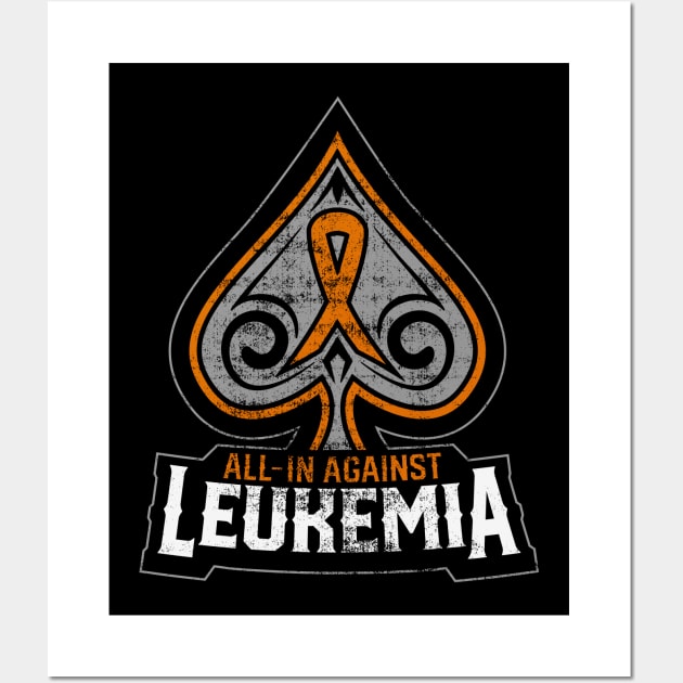 All In Against Leukamia - Orange Poker Charity Ribbon - Vintage Wall Art by LuckyDuckPoker